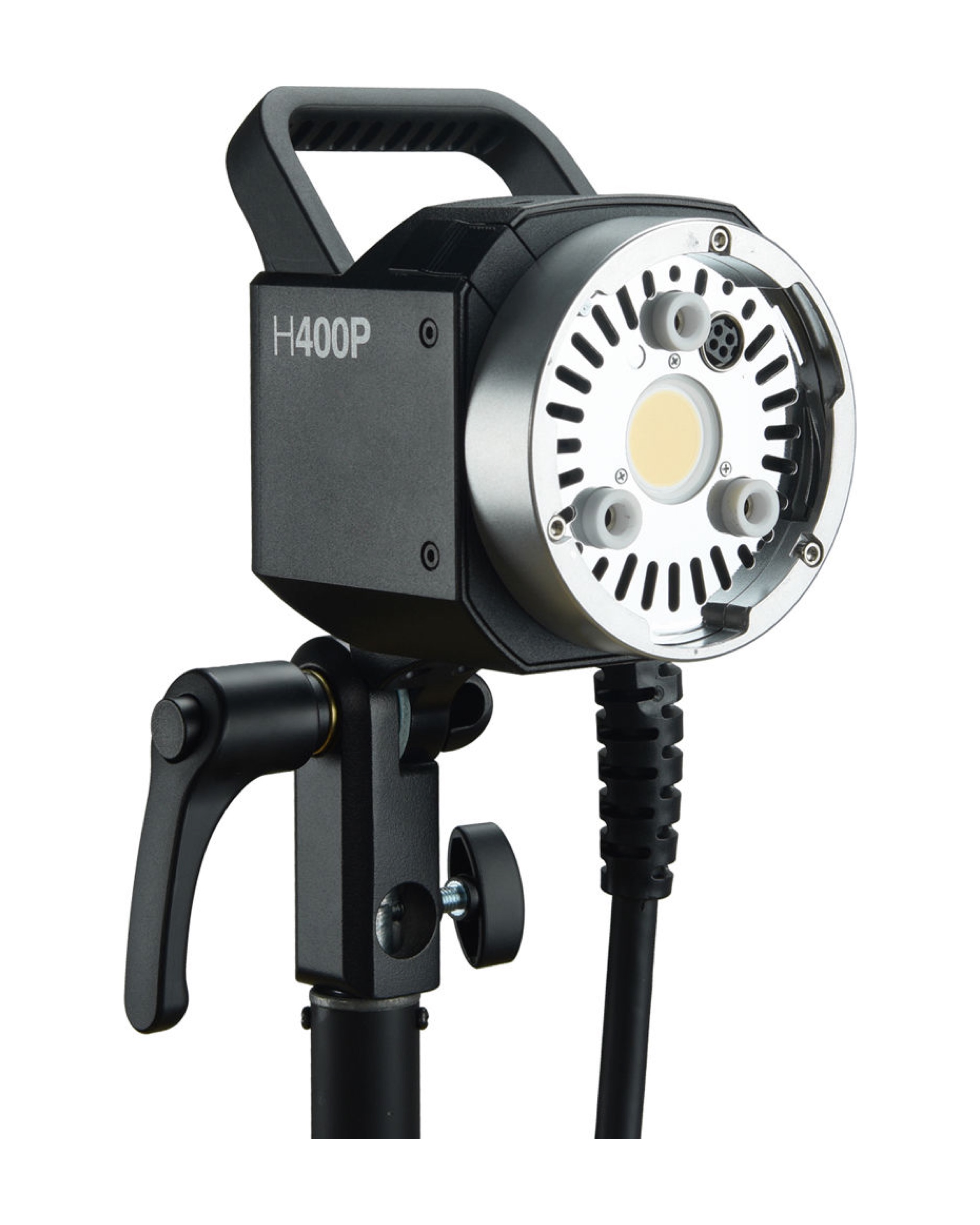 Godox H400P Verlängerungskopf für AD400Pro, Frontansicht am Stativ