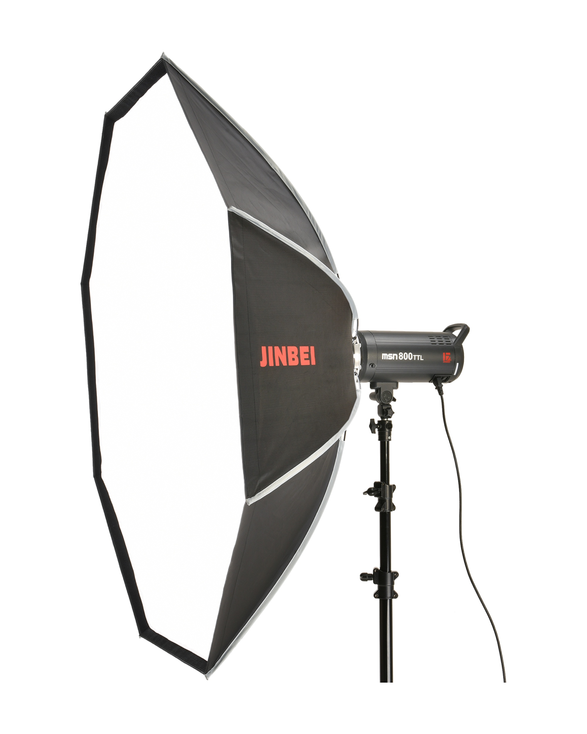Jinbei KE Quickly Open Octabox 150 cm, Octabox an Studioblitz, Frontansicht